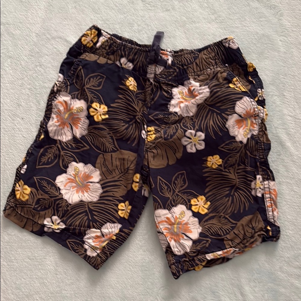 Kids Navy aloha shorts